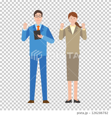 Male and female company employees 126286782