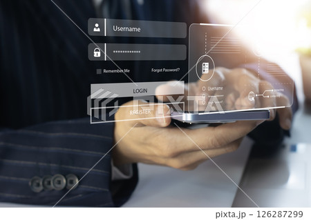 The importance of cyber security, data security and access to data first, secure internet connection, advanced security encryption 126287299