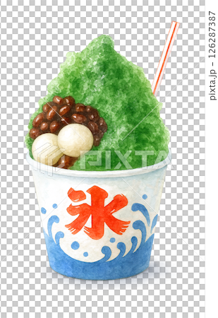 Shaved ice illustration watercolor Uji Kintoki 126287387