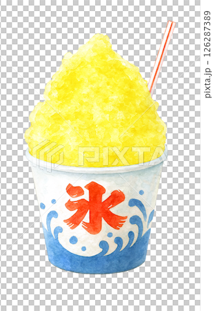 刨冰插畫水彩檸檬 126287389
