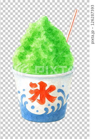 刨冰插畫水彩甜瓜 126287393