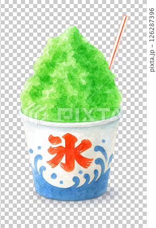 かき氷 イラスト 水彩 メロン かき氷 イラスト 水彩 メロン 126287396