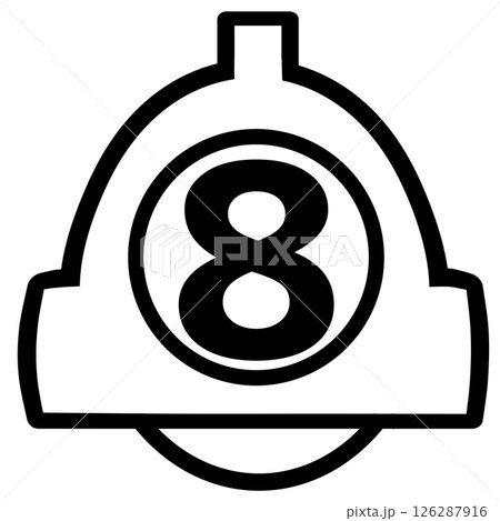 通知ベルアイコンと数字8の赤いバッジ付きシンプルデザイン 126287916