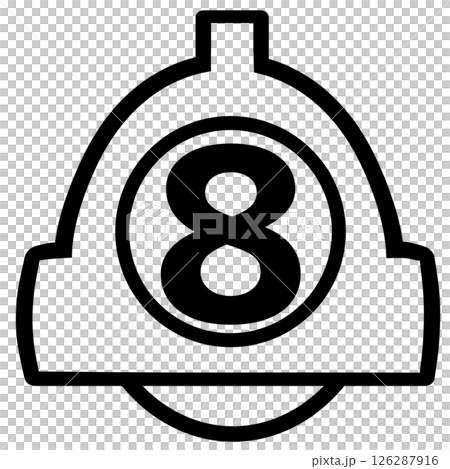 通知ベルアイコンと数字8の赤いバッジ付きシンプルデザイン 126287916