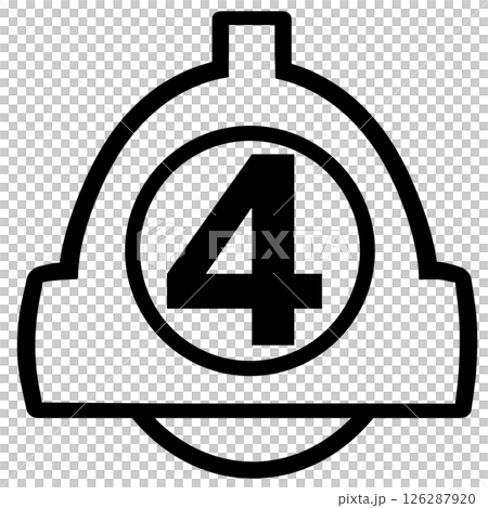 通知ベルアイコンと数字4の赤いバッジ付きシンプルデザイン 通知ベルアイコンと数字4の赤いバッジ付きシンプルデザイン 126287920