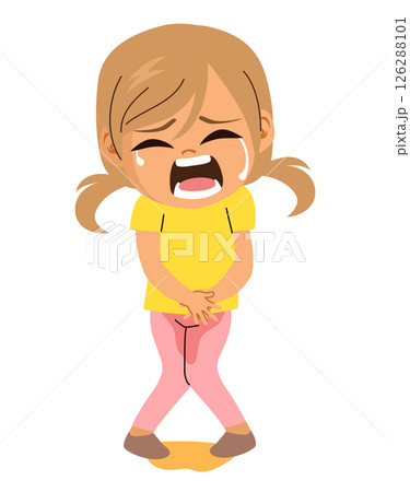 Baby Pee Accident Potty Training Regression Cartoon Vector Illustration 126288101