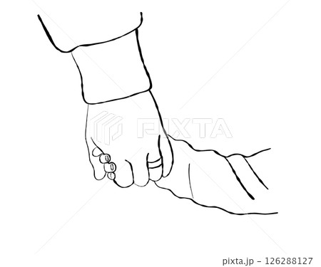 Drawing Of Father Holding Son Hand Family Love Concept Vector Illustration Drawing Of Father Holding Son Hand Family Love Concept Vector Illustration 126288127