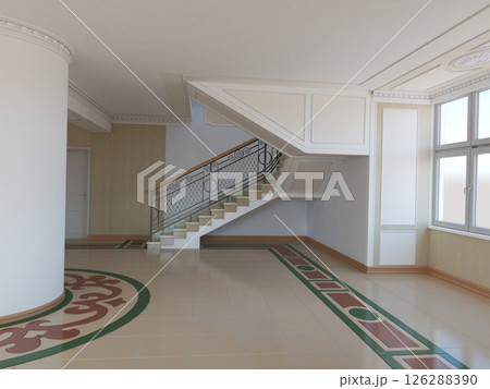residential interior visualization, 3D illustration, cg 126288390