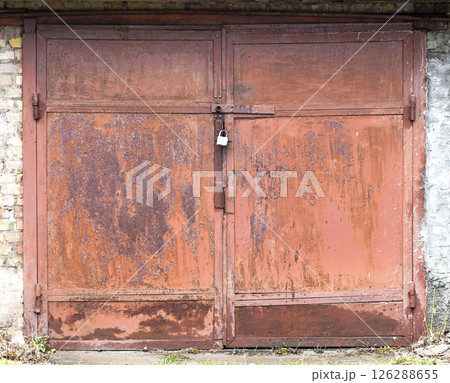 old warehouse door, hangar old warehouse door, hangar 126288655