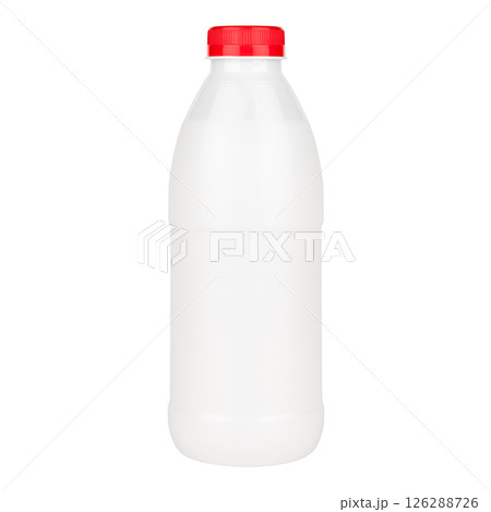 white bottle of kefir with red cap isolated on white background white bottle of kefir with red cap isolated on white background 126288726