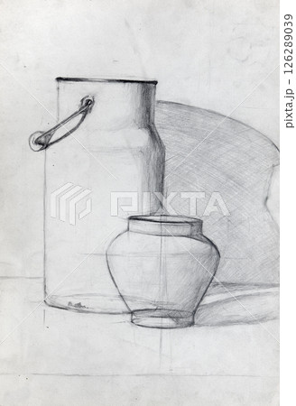 still life, pencil drawing illustration, sketch still life, pencil drawing illustration, sketch 126289039