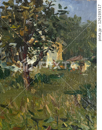 landscape, oil painting, handmade drawing 126289317