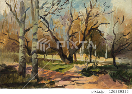 landscape, oil painting, handmade drawing 126289333