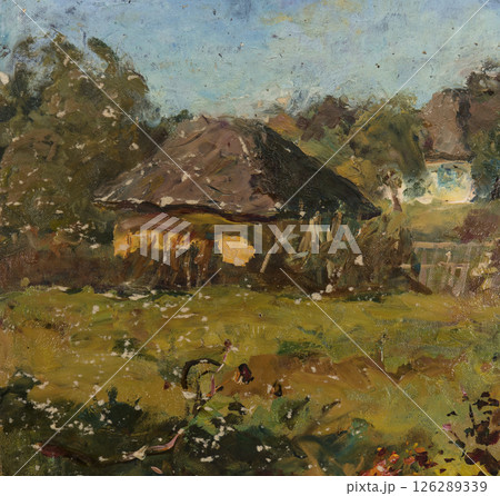 landscape, oil painting, handmade drawing landscape, oil painting, handmade drawing 126289339