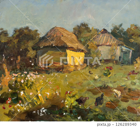 landscape, oil painting, handmade drawing 126289340