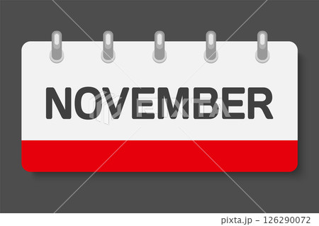 Vector template icon page calendar, month November 126290072
