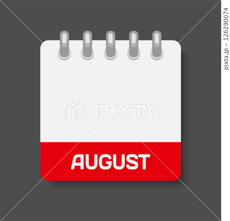Vector icon calendar month August, empty space 126290074