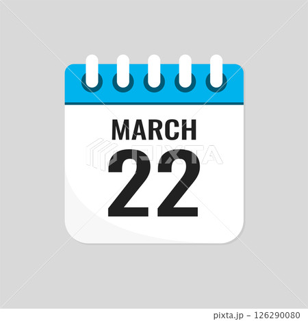 Icon page calendar day - 22 March Icon page calendar day - 22 March 126290080