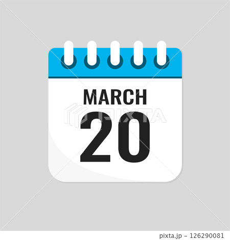 Icon page calendar day - 20 March 126290081