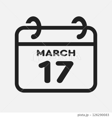 Icon page calendar day - 17 March 126290083