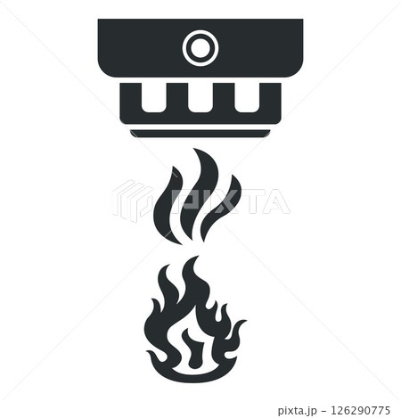 Smoke detector device against fire. Smoke detector device against fire. 126290775