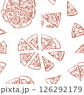 Hand drawn pizza seamless pattern 126292179