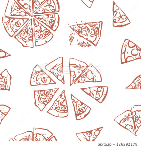 Hand drawn pizza seamless pattern Hand drawn pizza seamless pattern 126292179