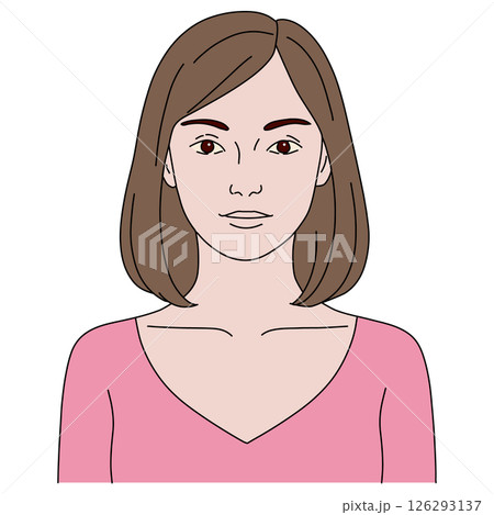 健康美人の正面バストアップ 126293137