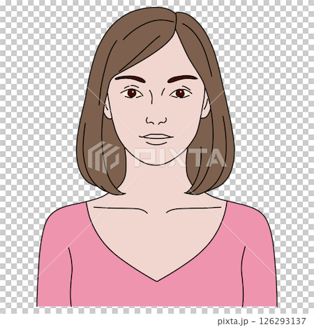 健康美人の正面バストアップ 126293137