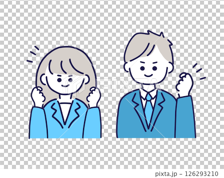 男人和女人做拳頭泵/上身/商人 男人和女人做拳頭泵/上身/商人 126293210
