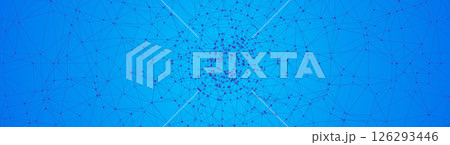 Technology abstract background. Dots connected by lines. Minimalist mesh backdrop. Abstract polygonal radial shape. Plexus circles. 126293446