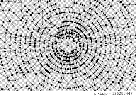 Technology abstract background. Dots connected by lines. Minimalist mesh backdrop. Abstract polygonal radial shape. Plexus circles. 126293447