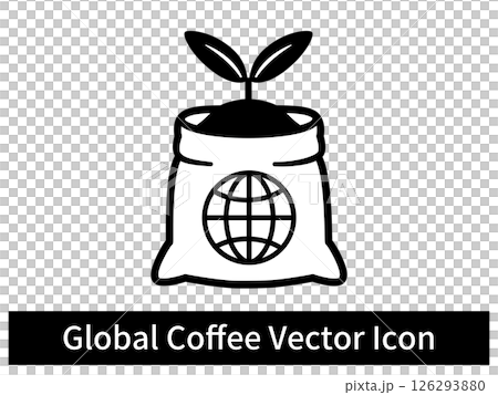 麻袋から目を出すコーヒーの木 126293880