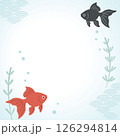 涼しげな金魚と水草の和風イラスト背景 126294814