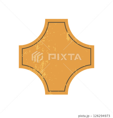 Brutalist abstract shape icon. Bold geometric element with a flat form. Grunge texture, simple design, modern style, suitable for contemporary art and graphic projects. 126294973