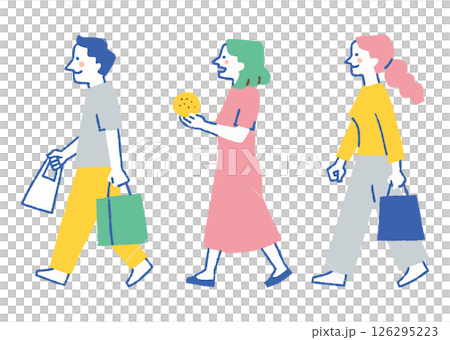 人們在市場享受購物樂趣_顏色 126295223