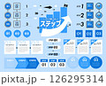 シンプルなステップ素材セット 126295314