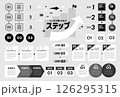 シンプルなステップ素材セット 126295315