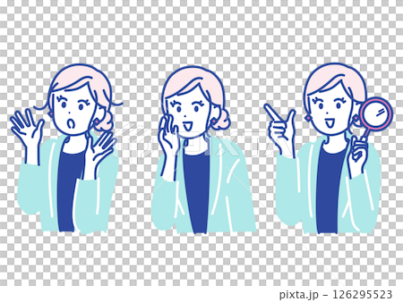 Illustration material of a woman in various poses 126295523