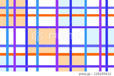 格子模様　幾何学模様　四角形　ブルー　パープル 126295612