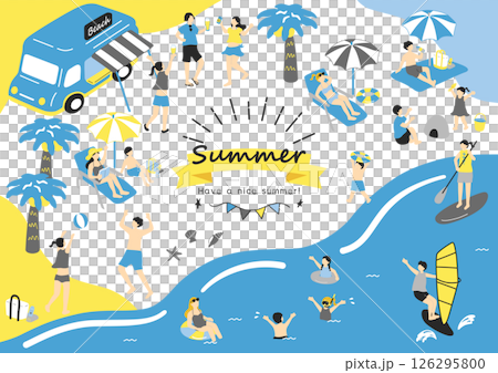 People enjoying the summer sea People enjoying the summer sea 126295800