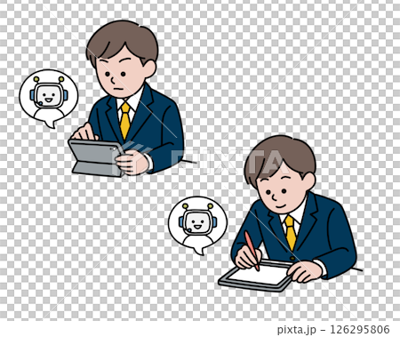 High school student studying on a tablet 126295806