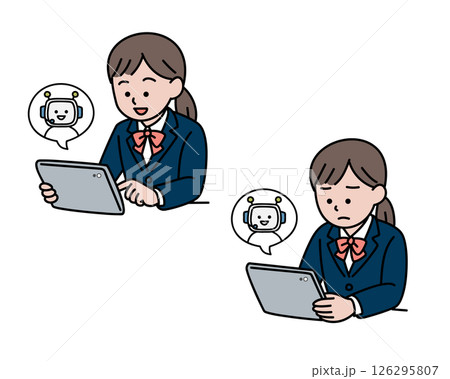 タブレットで勉強中の高校生 126295807