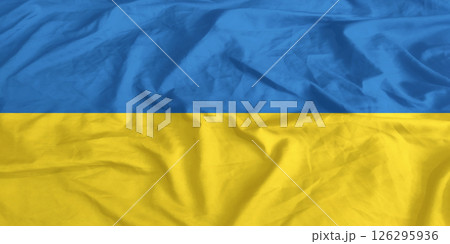 Ukraine Flag Wind Waving Close Up 126295936
