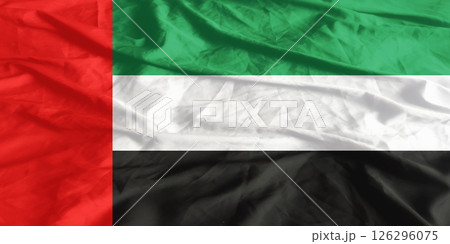 United Arab Emirates Flag Wind Waving Close Up 126296075