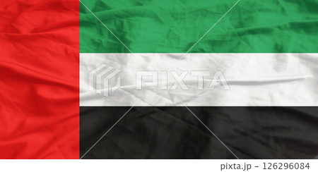United Arab Emirates Flag Wind Waving Close Up 126296084