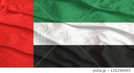 United Arab Emirates Flag Wind Waving Close Up 126296095