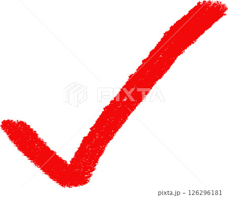 シンプルな手書き赤チェックマーク 126296181