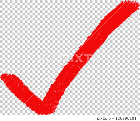 シンプルな手書き赤チェックマーク 126296181