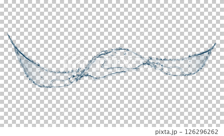 Abstract blue waves and splashes 3d illustration 126296262